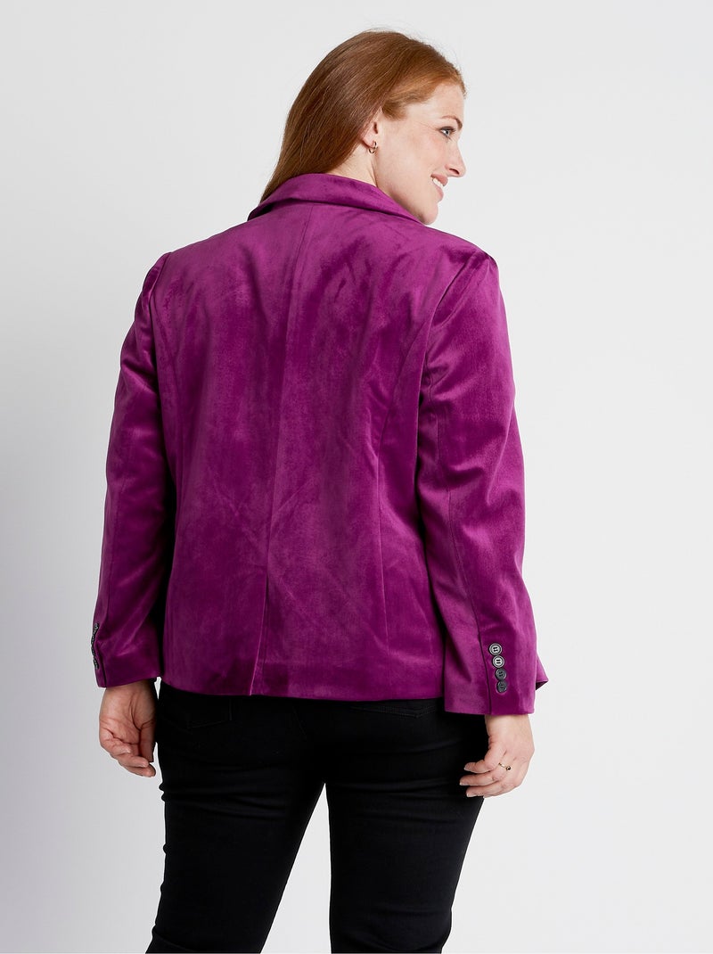 Americana recta lisa de terciopelo con cuello sastre - AFIBEL Violeta - Kiabi
