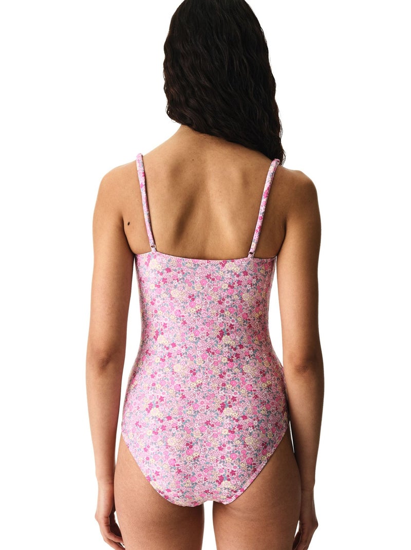 Amira bañador con estampado de flores pequeñas penti Rosa/Blanco/Verde - Kiabi