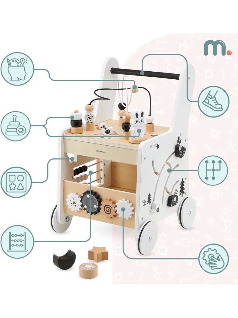 Andador de madera 6 en 1 con mesa educativa, juguete evolutivo para primeros pasos bebé N/D - Kiabi