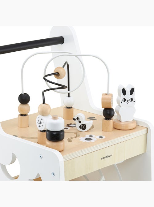 Andador de madera 6 en 1 con mesa educativa, juguete evolutivo para primeros pasos bebé - Kiabi