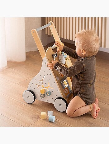 Andador de madera 8 en 1 para bebé con actividades, aprendizaje y correpasillos evolutivo