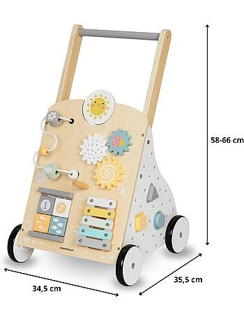 Andador de madera 8 en 1 para bebé con actividades, aprendizaje y correpasillos evolutivo