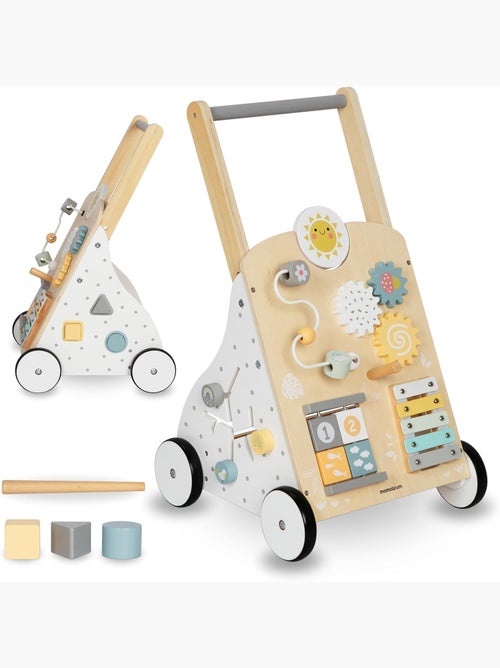 Andador de madera 8 en 1 para bebé con actividades, aprendizaje y correpasillos evolutivo - Kiabi Andador de madera 8 en 1 para bebé con actividades, aprendizaje y correpasillos evolutivo - Kiabi