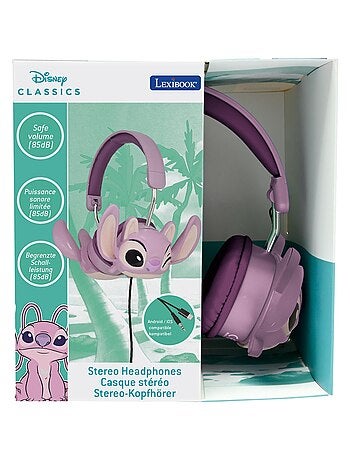 Angel de disney stitch auriculares plegables con cable y limitación segura del volumen