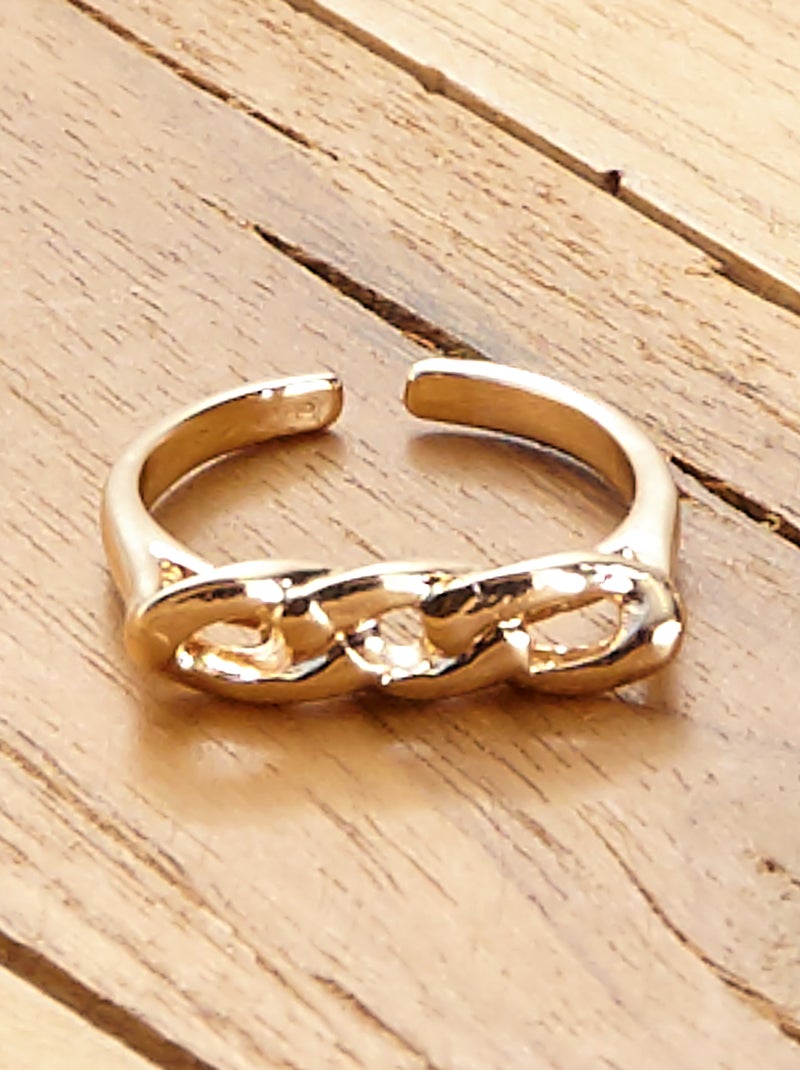 Anillo ajustable cadena dorado - Kiabi