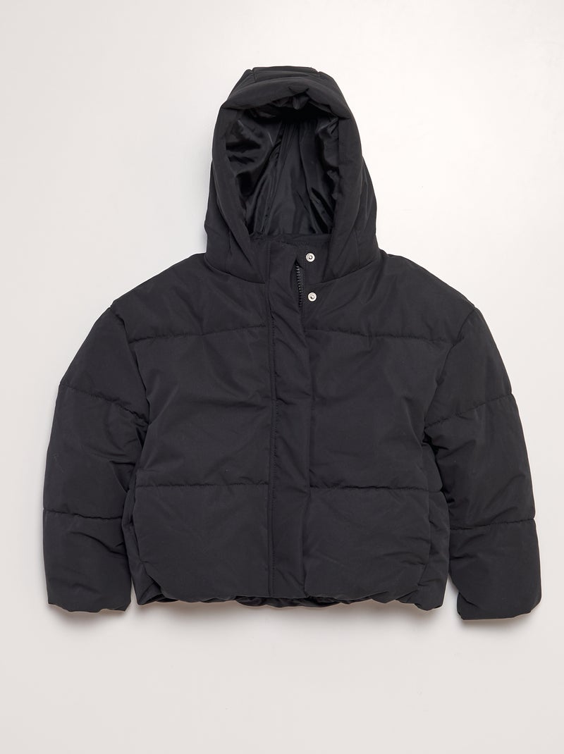 Anorak abrigado con capucha negro - Kiabi