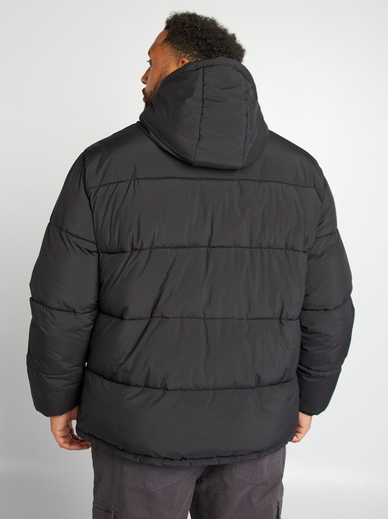 Anorak acolchado ancho e impermeable negro - Kiabi