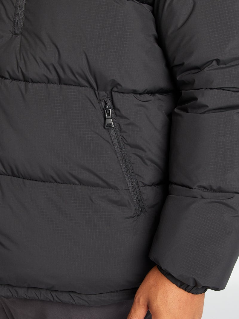 Anorak acolchado ancho e impermeable negro - Kiabi