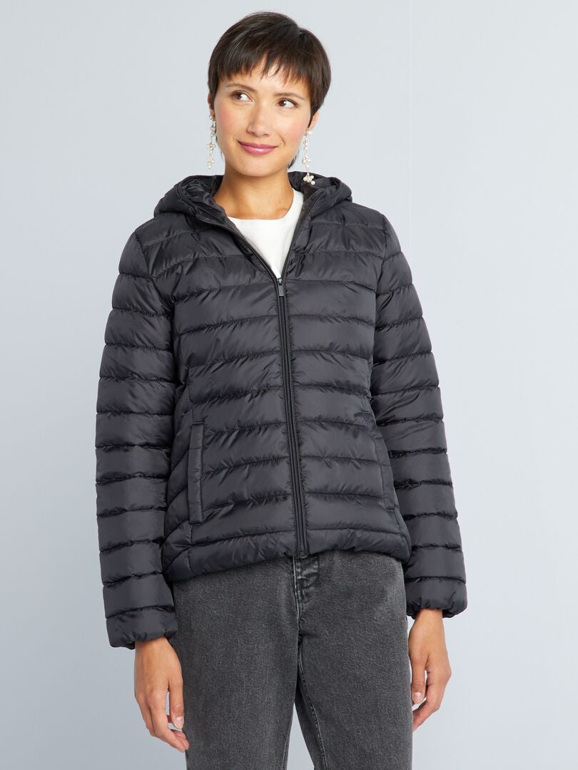 Anorak acolchado con botellas recicladas negro - Kiabi