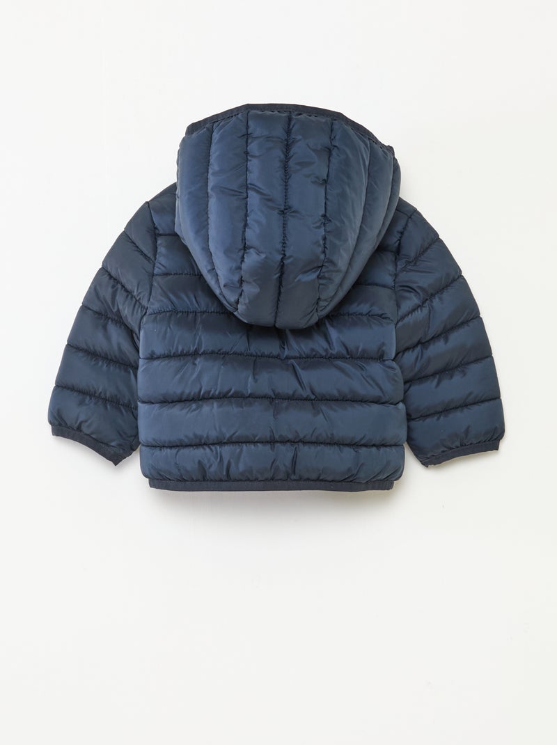 Anorak acolchado con capucha azul - Kiabi
