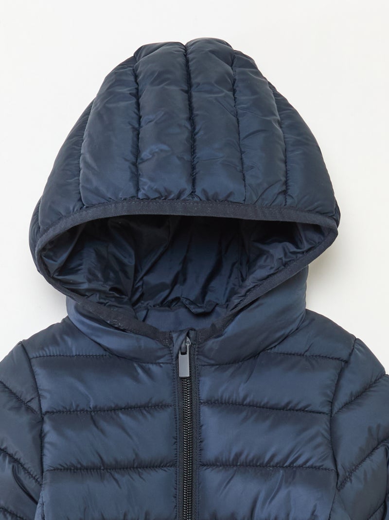 Anorak acolchado con capucha azul - Kiabi