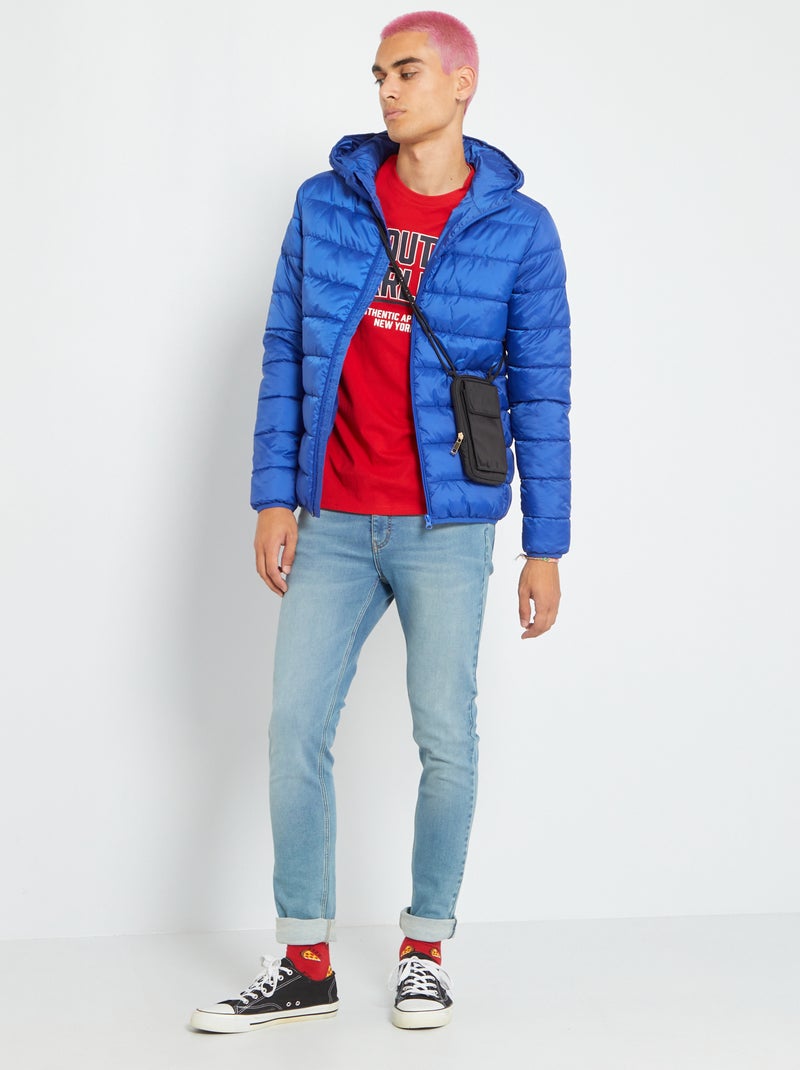 Anorak acolchado con capucha AZUL - Kiabi