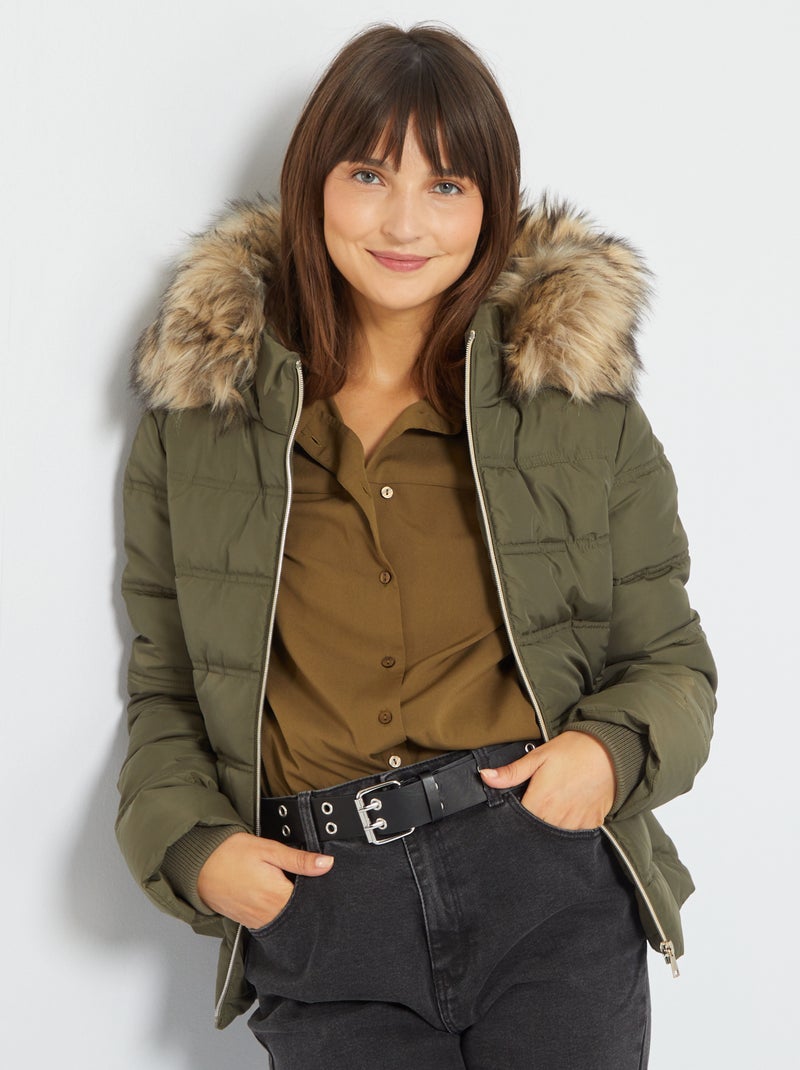 Anorak acolchado con capucha KAKI - Kiabi