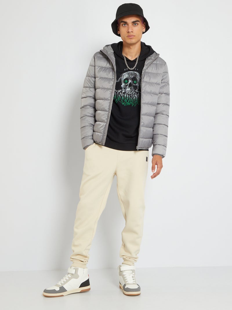 Anorak acolchado con capucha NEGRO - Kiabi
