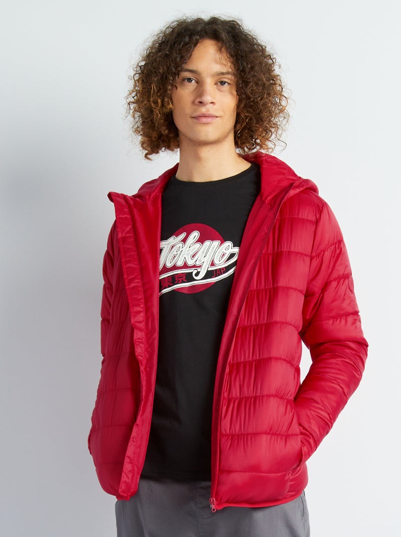 Anorak acolchado con capucha ROJO - Kiabi