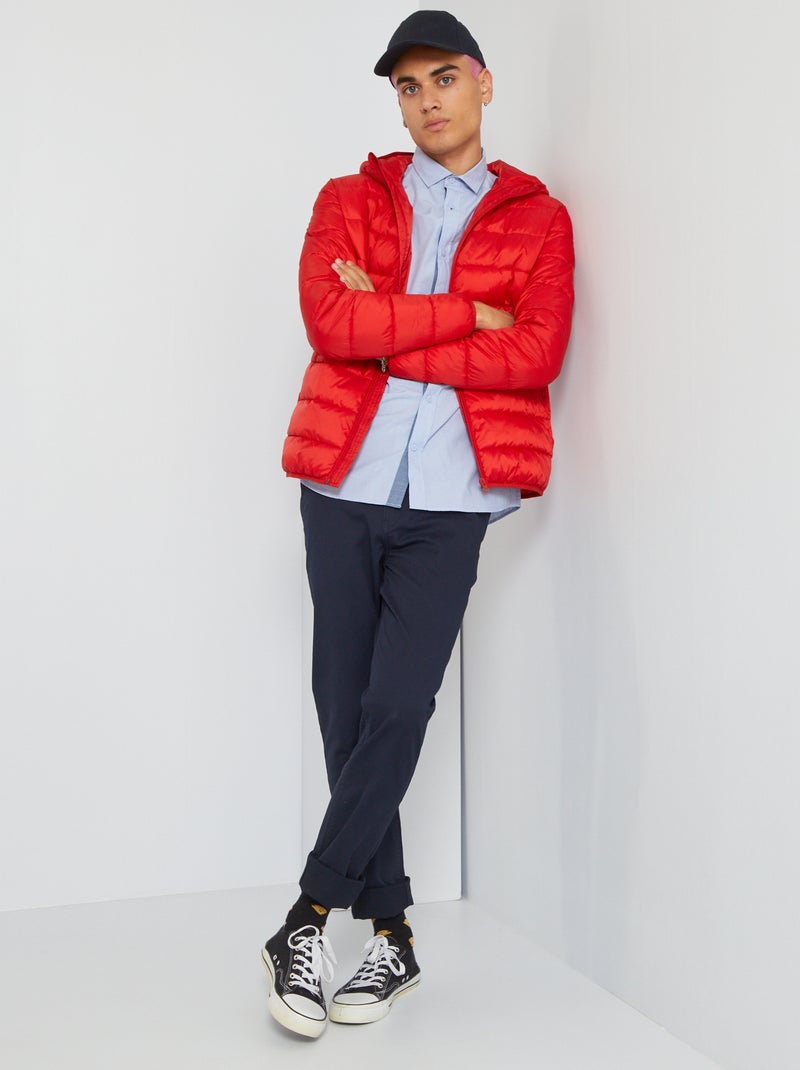 Anorak acolchado con capucha ROJO - Kiabi