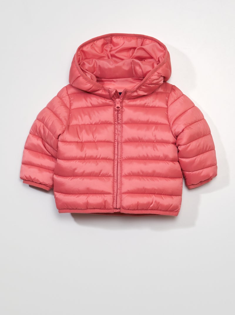 Anorak acolchado con capucha ROSA - Kiabi