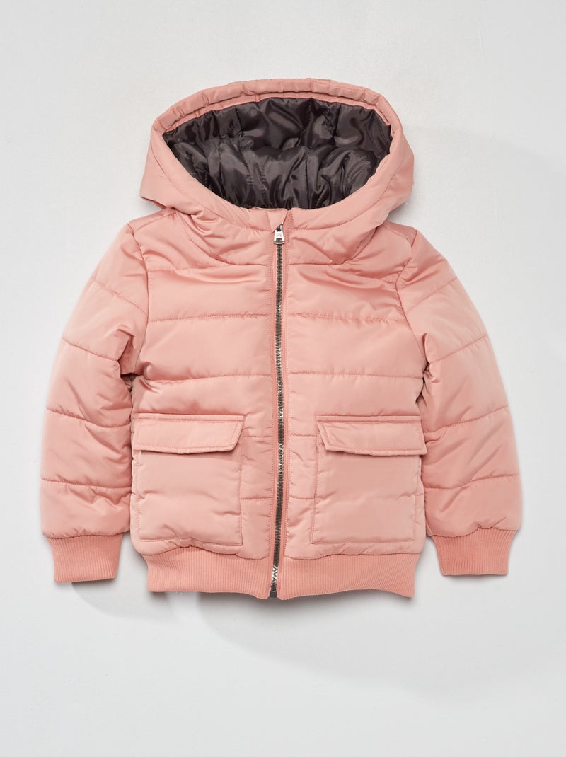 Anorak acolchado con capucha ROSA - Kiabi