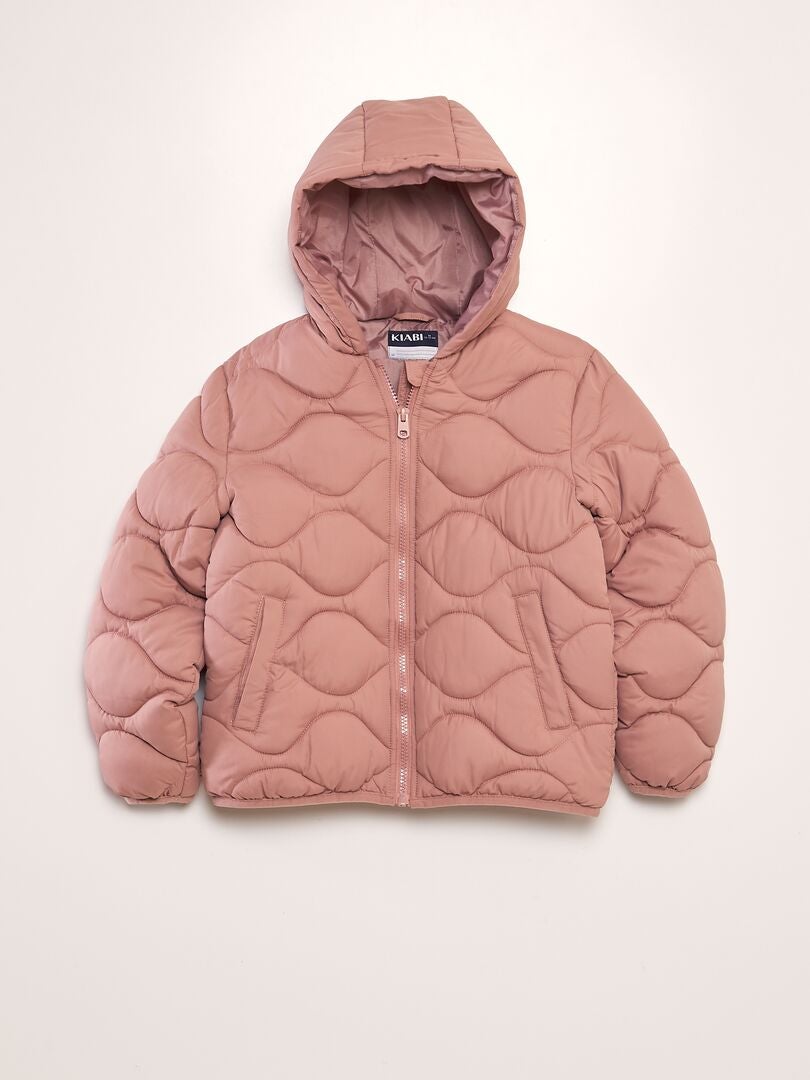 Anorak acolchado con capucha ROSA - Kiabi