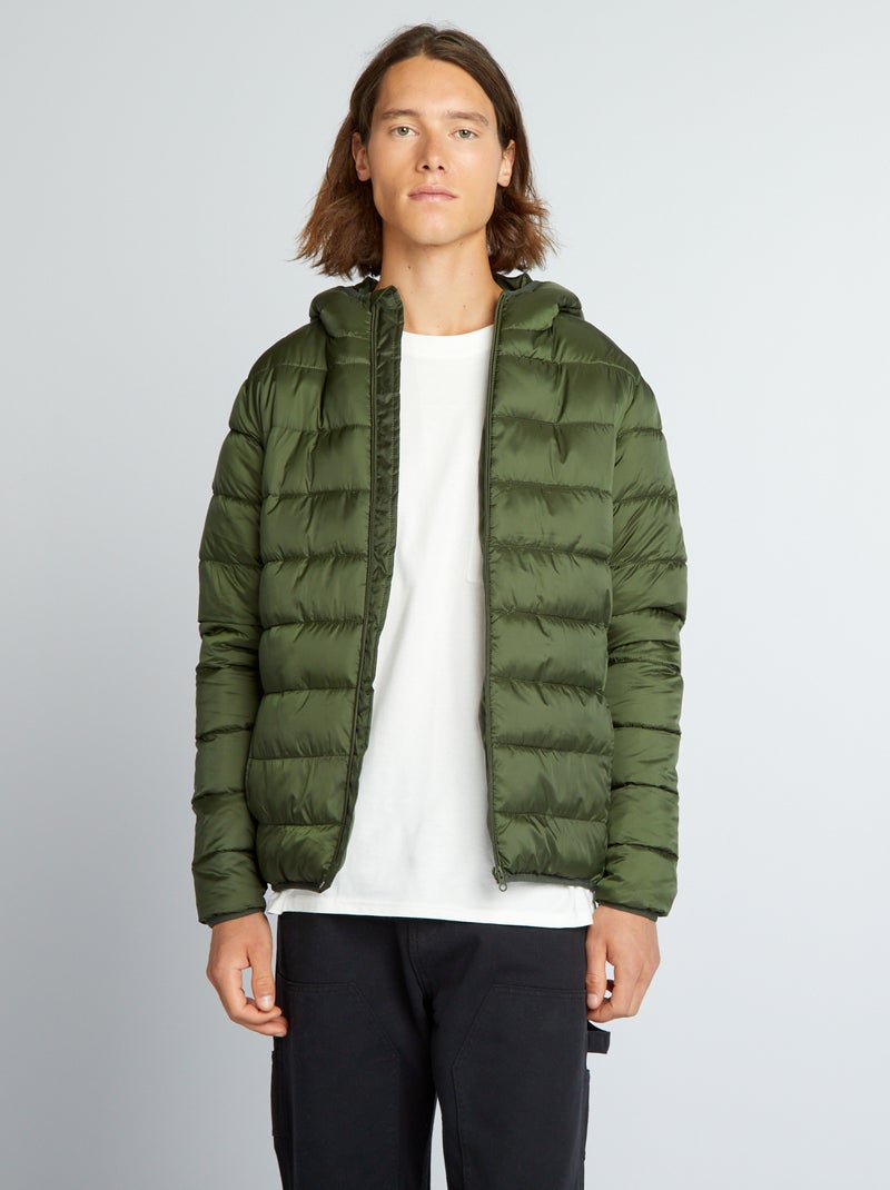 Anorak acolchado con capucha VERDE - Kiabi