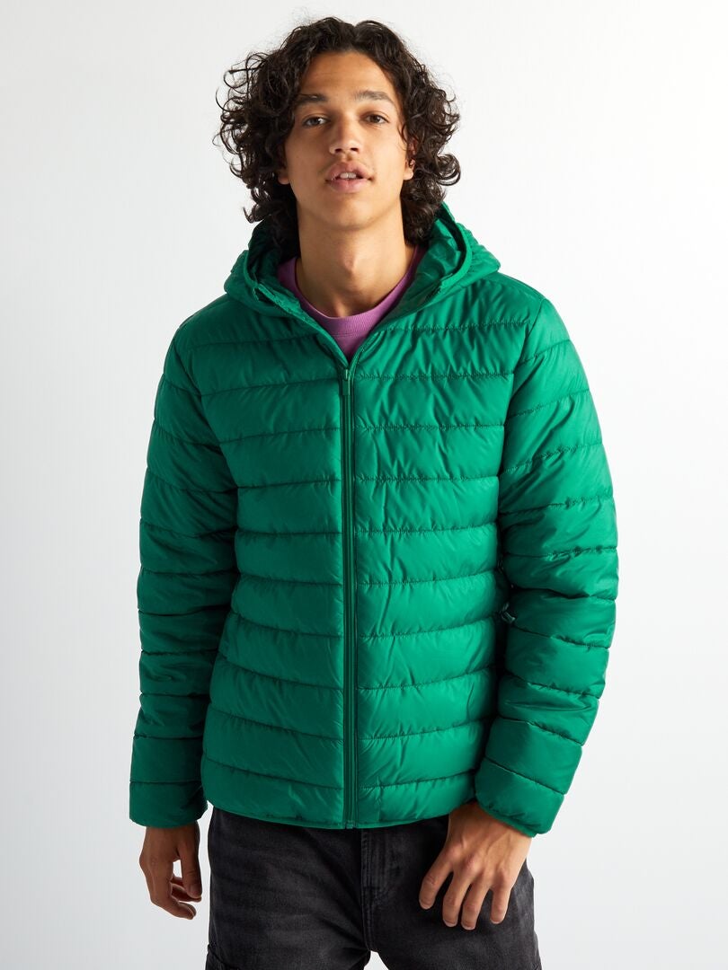 Anorak acolchado con capucha VERDE - Kiabi