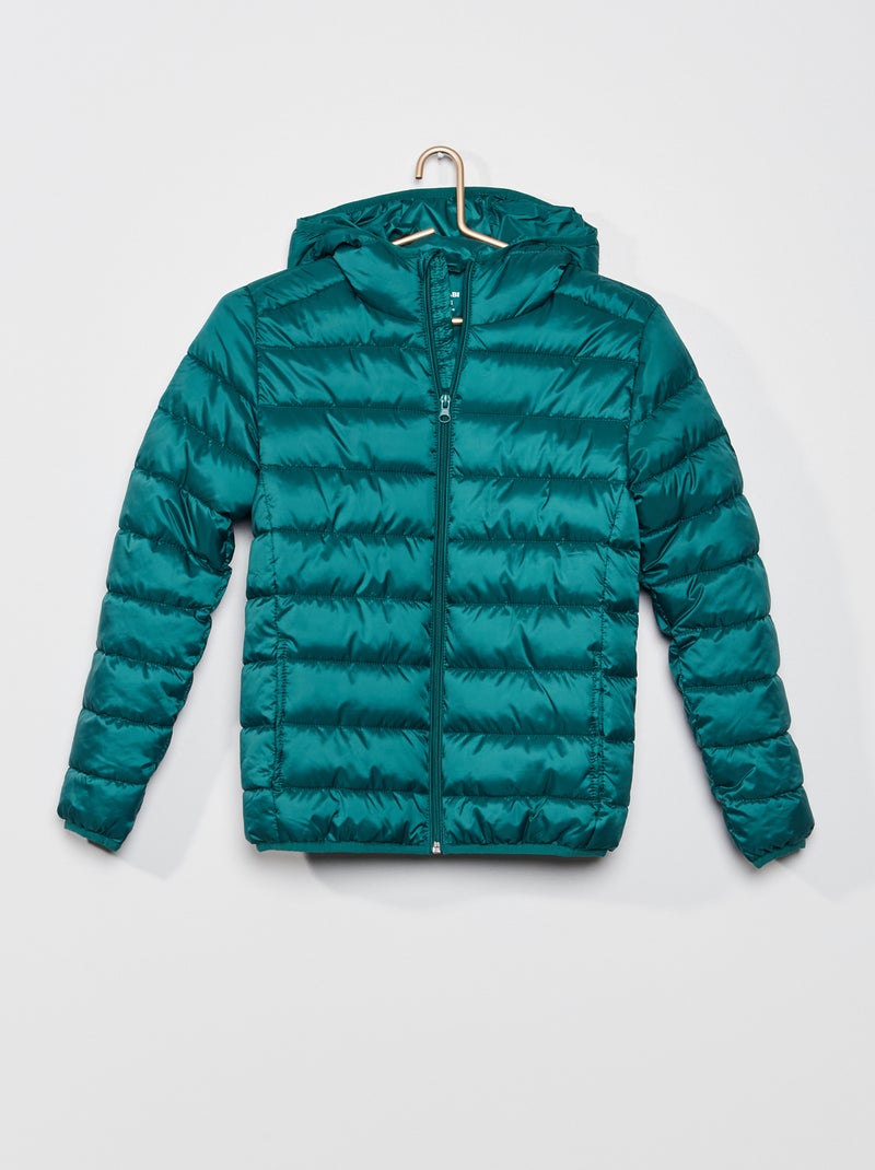 Anorak acolchado con capucha VERDE - Kiabi