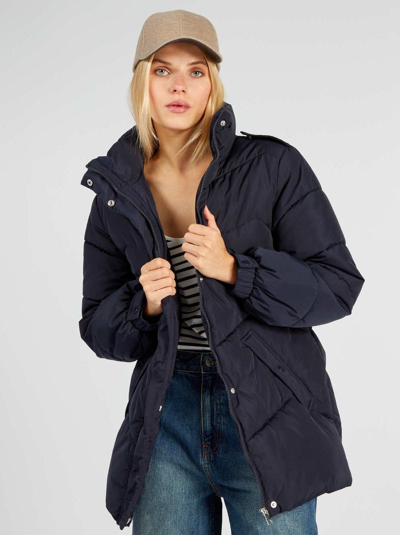 Anorak acolchado con cinturón 'JDY' AZUL - Kiabi
