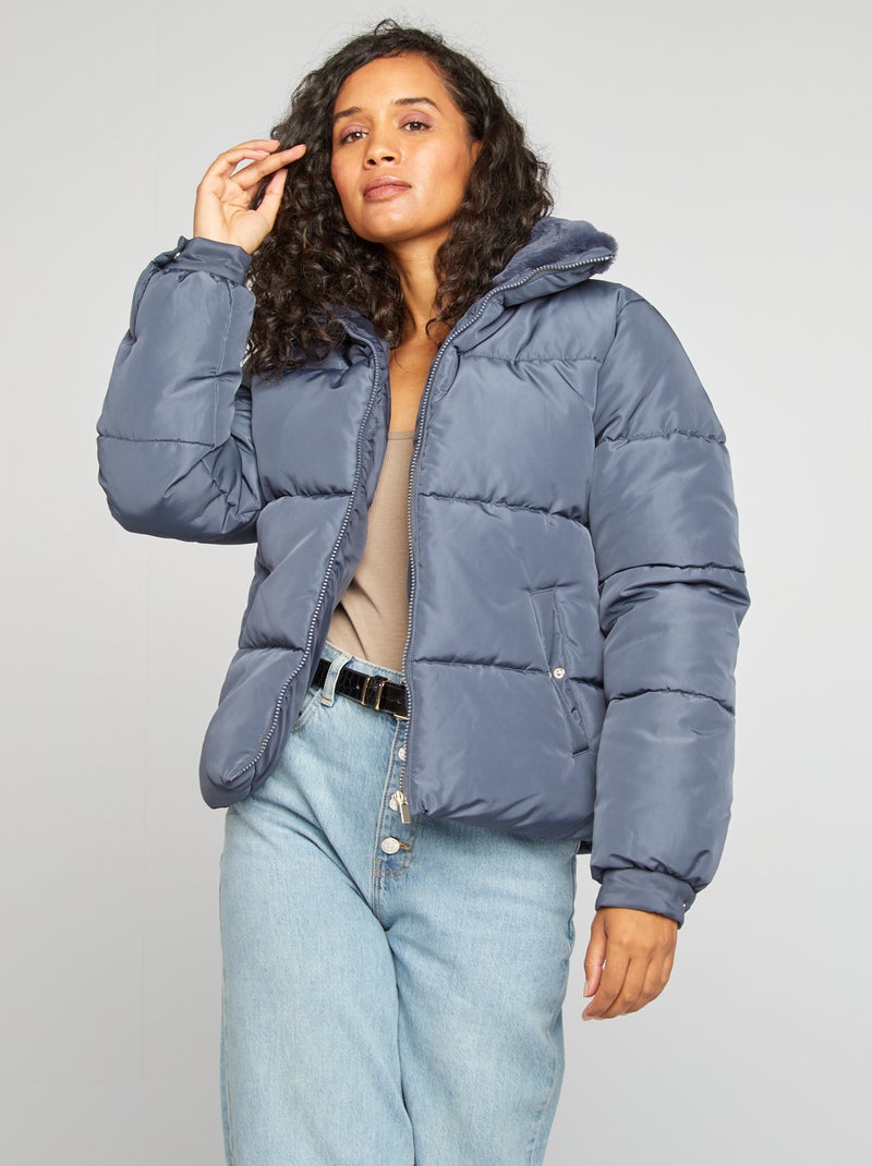 Anorak acolchado con cuello alto AZUL - Kiabi