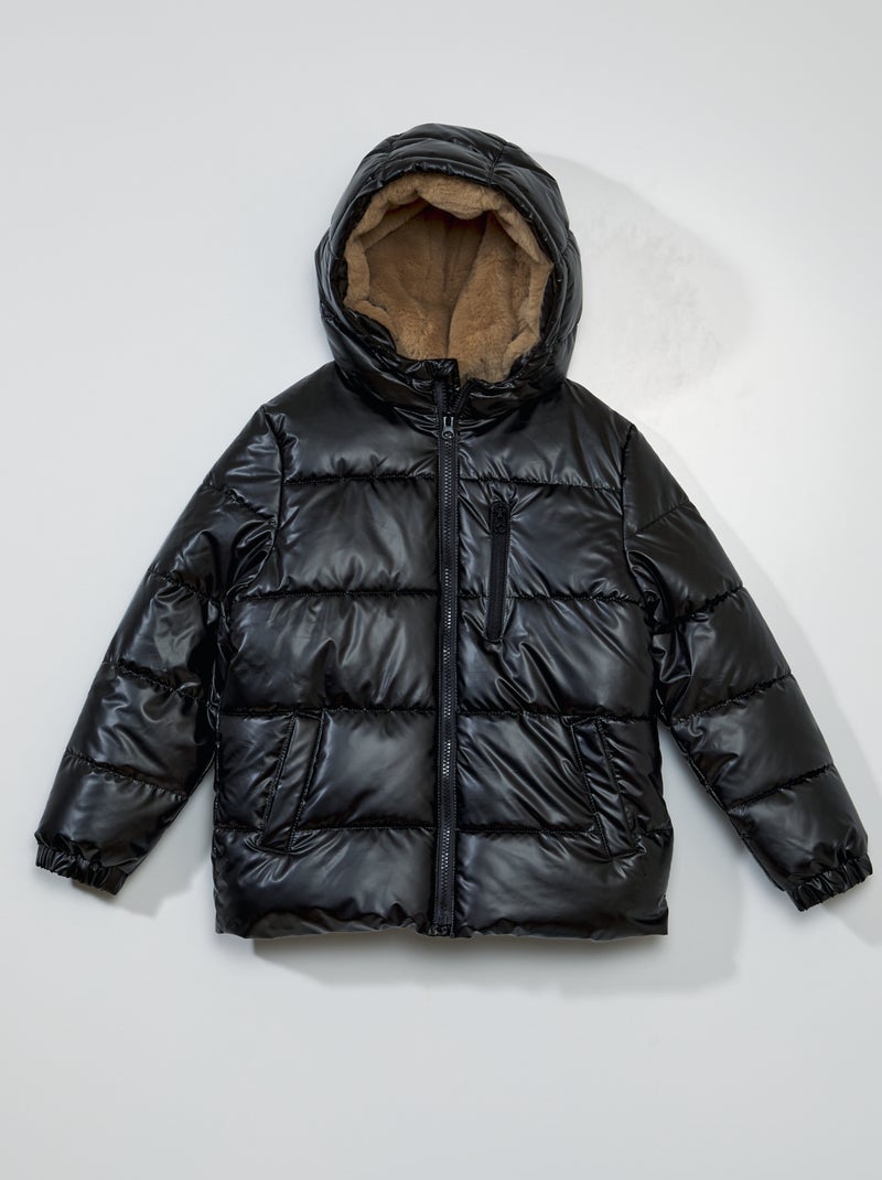 Anorak acolchado con forro polar NEGRO - Kiabi