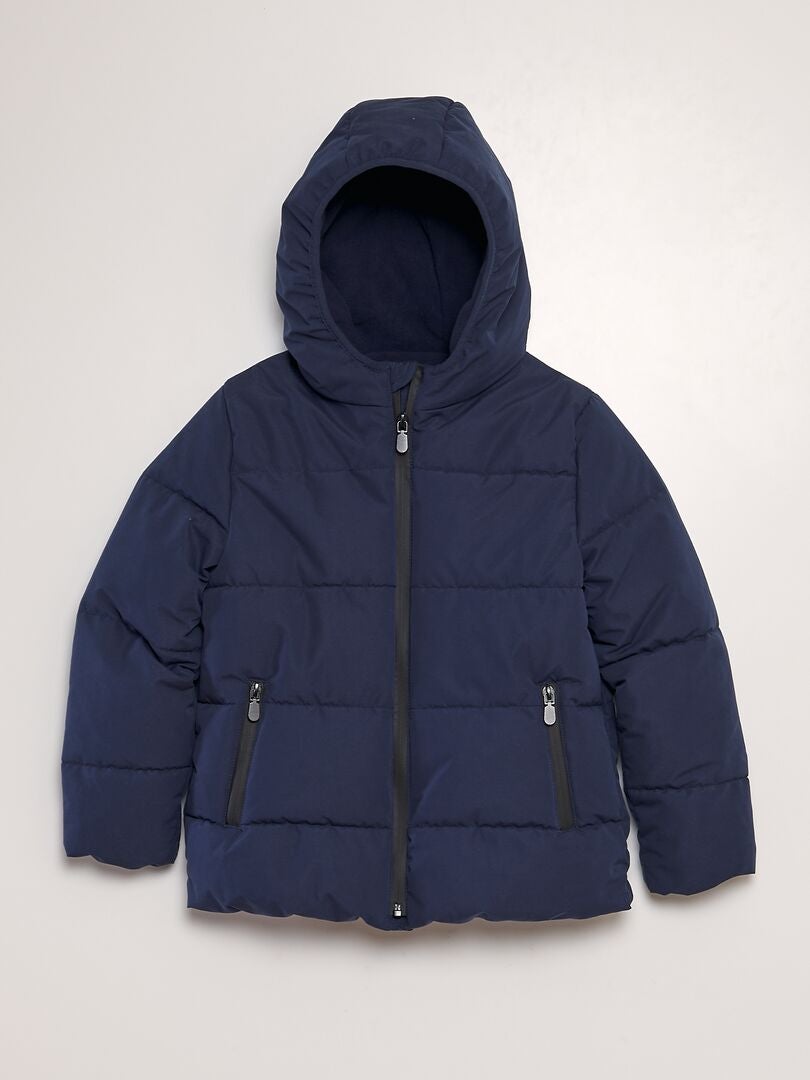 Anorak acolchado con interior de tejido polar Azul Marino - Kiabi