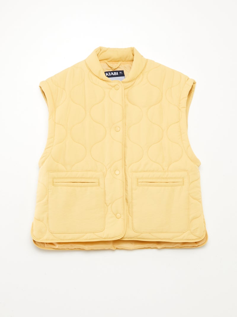 Anorak acolchado con mangas extraíbles amarillo - Kiabi