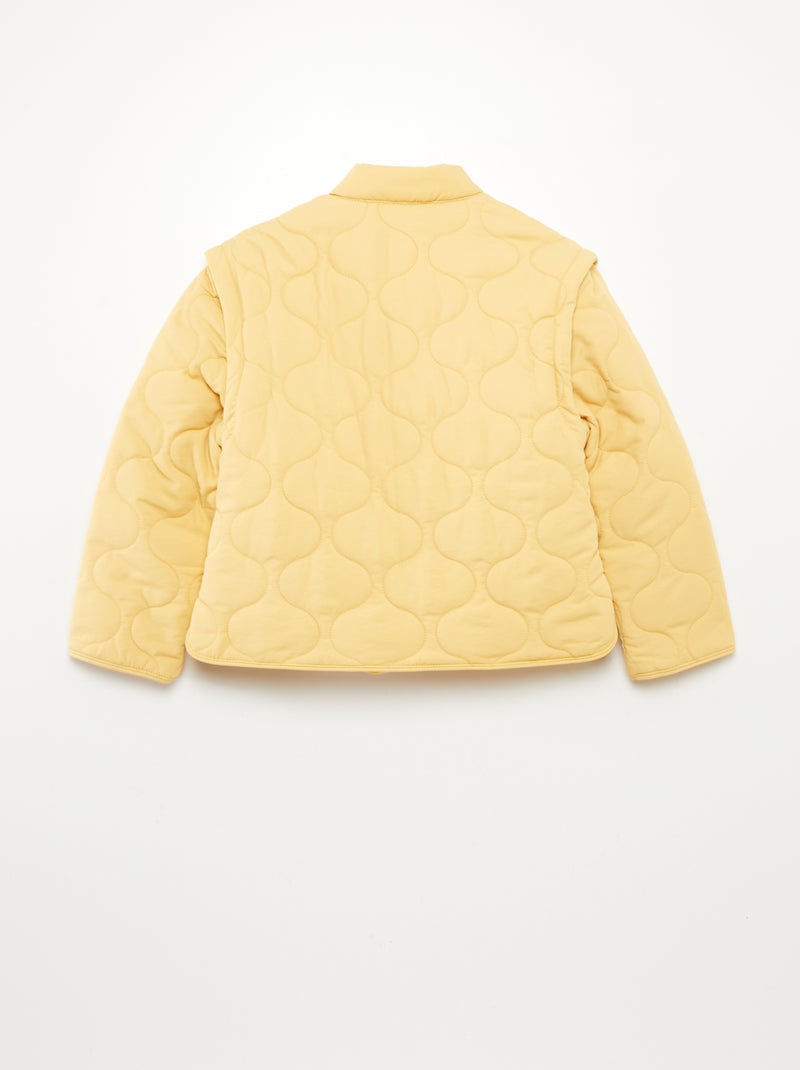 Anorak acolchado con mangas extraíbles amarillo - Kiabi