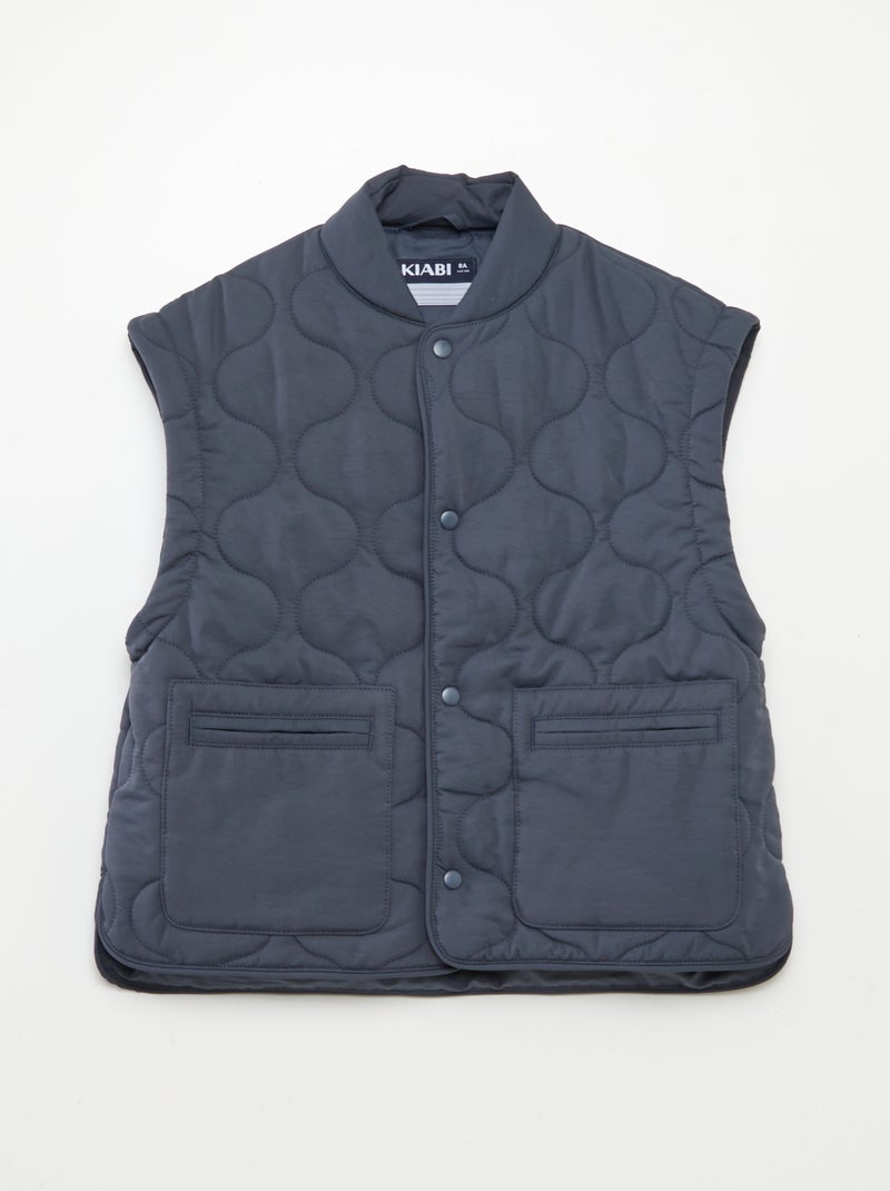 Anorak acolchado con mangas extraíbles AZUL - Kiabi