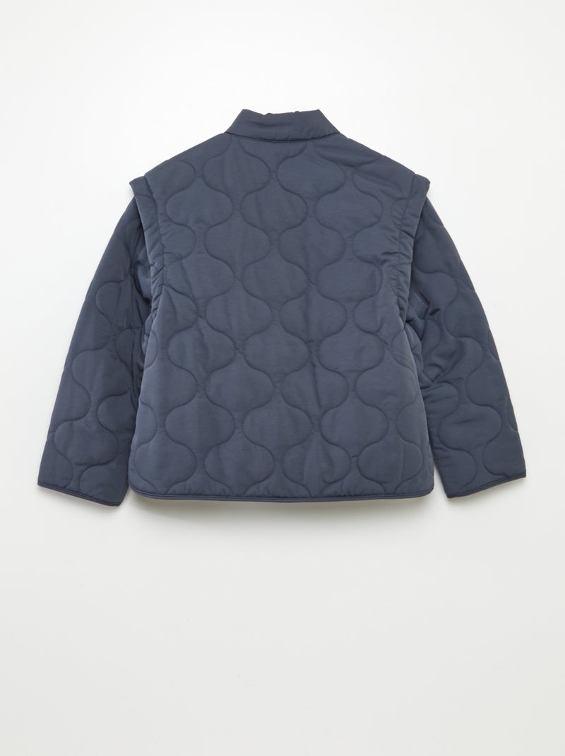 Anorak acolchado con mangas extraíbles AZUL - Kiabi