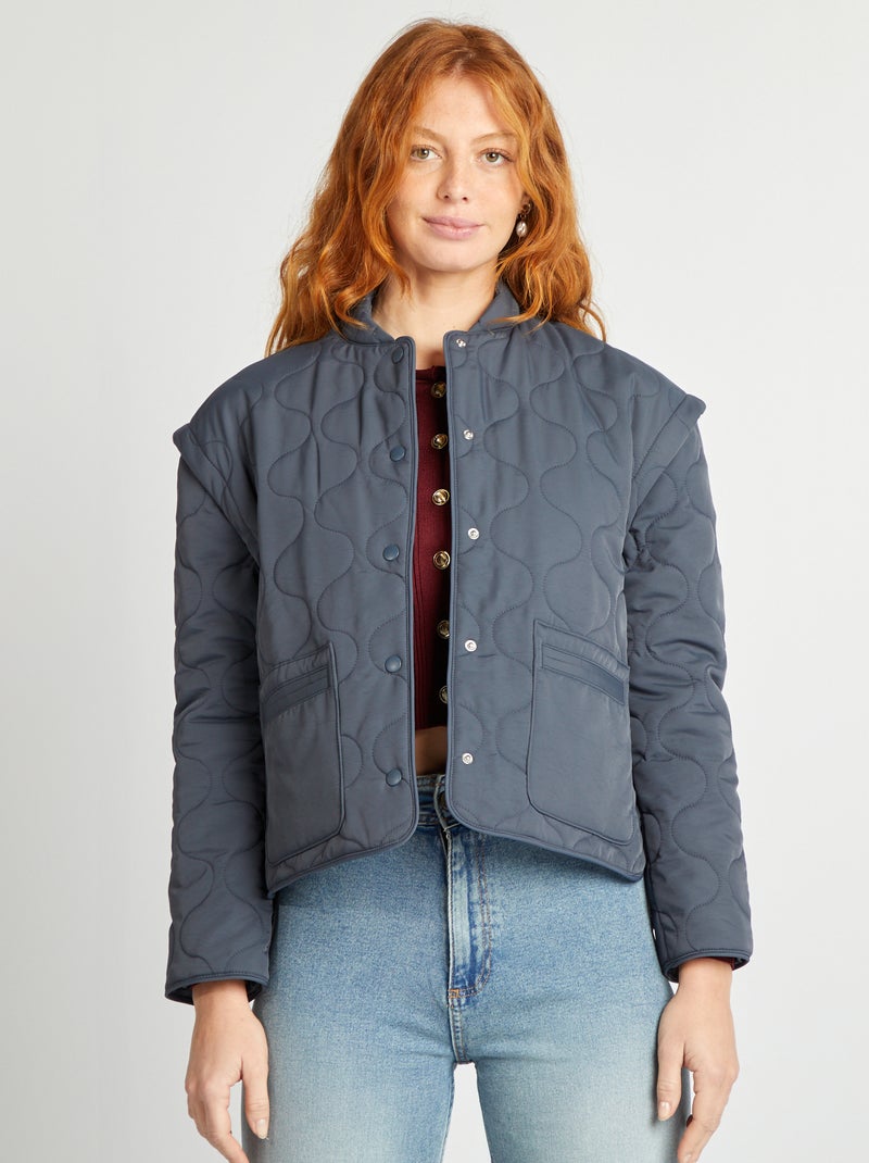 Anorak acolchado con mangas extraíbles AZUL - Kiabi