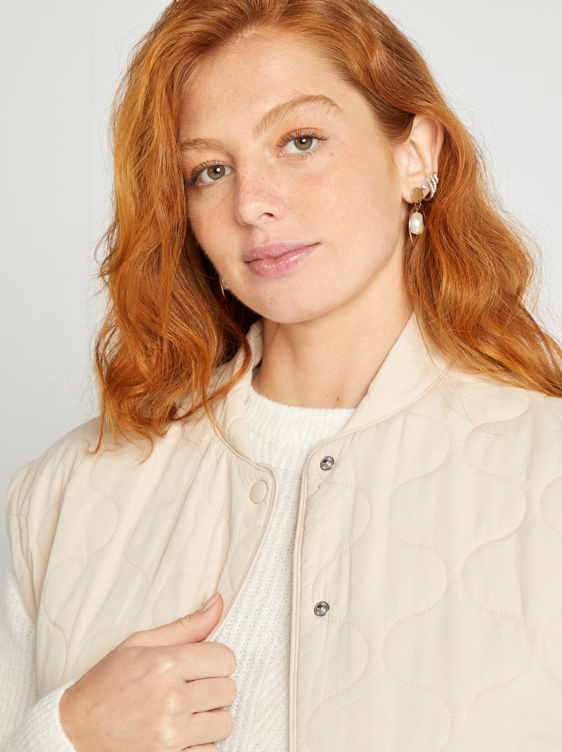 Anorak acolchado con mangas extraíbles BEIGE - Kiabi