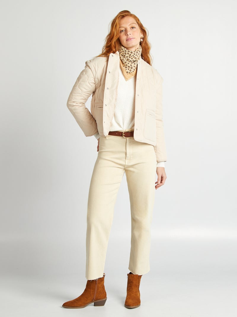 Anorak acolchado con mangas extraíbles BEIGE - Kiabi
