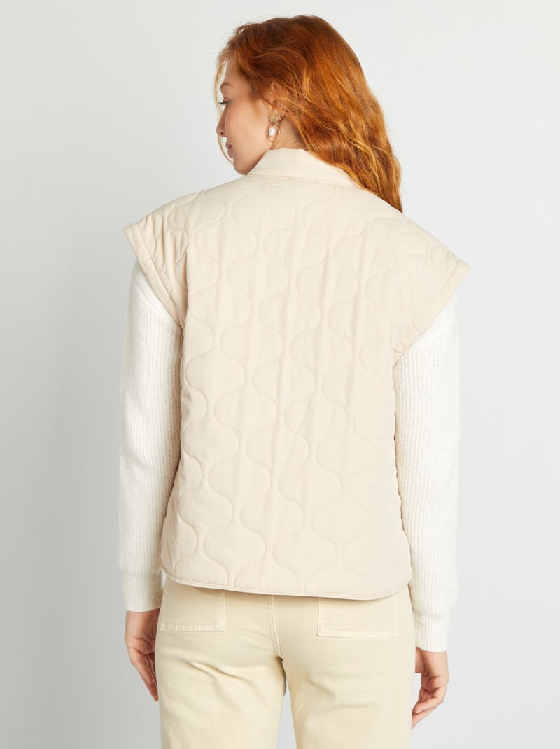 Anorak acolchado con mangas extraíbles BEIGE - Kiabi