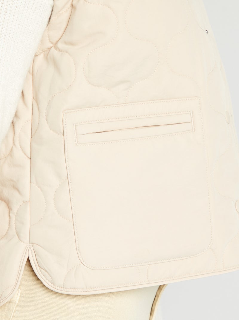 Anorak acolchado con mangas extraíbles BEIGE - Kiabi