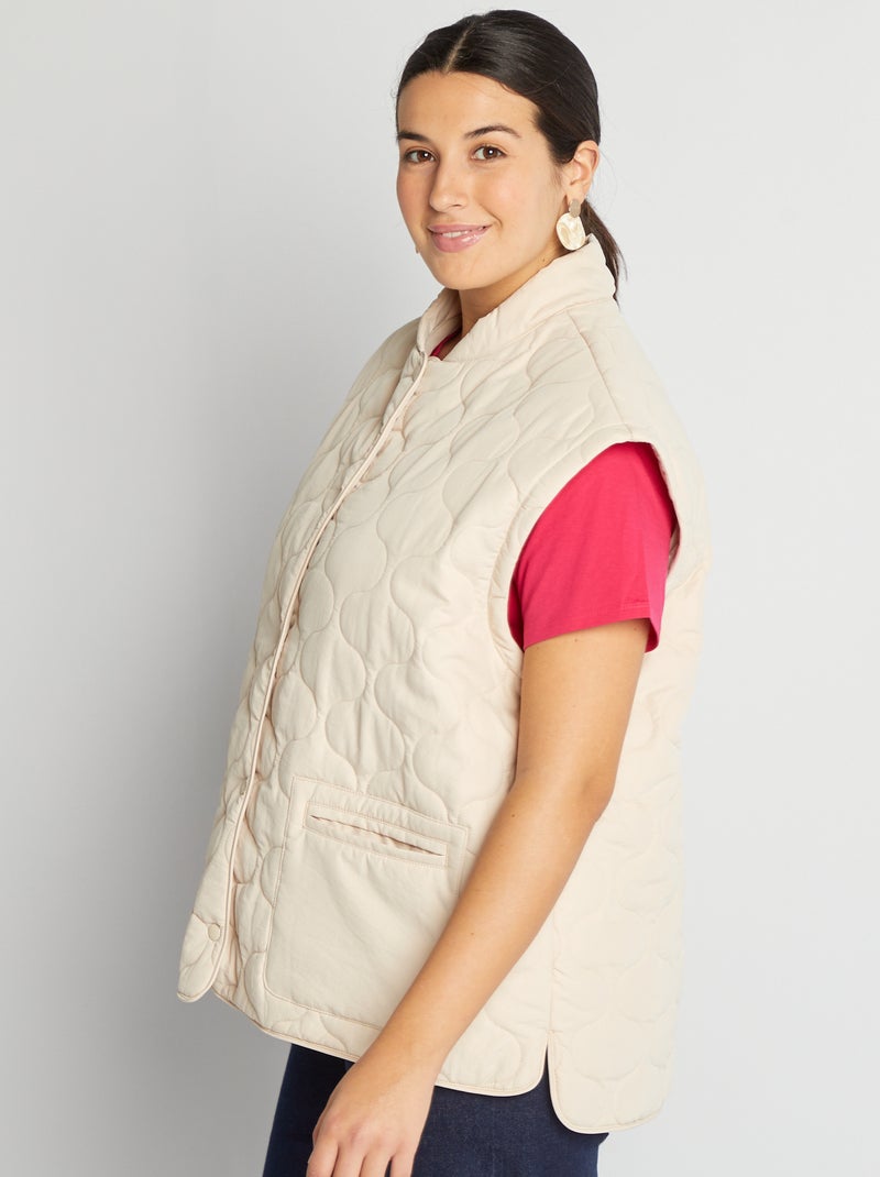 Anorak acolchado con mangas extraíbles BEIGE - Kiabi