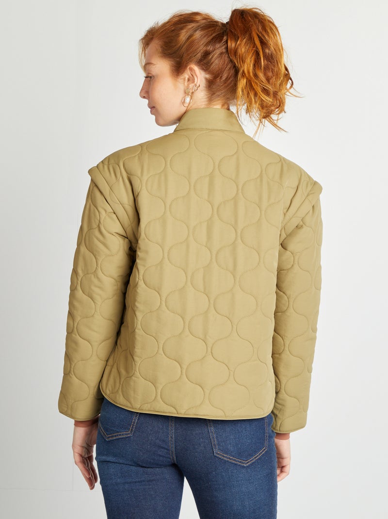 Anorak acolchado con mangas extraíbles KAKI - Kiabi