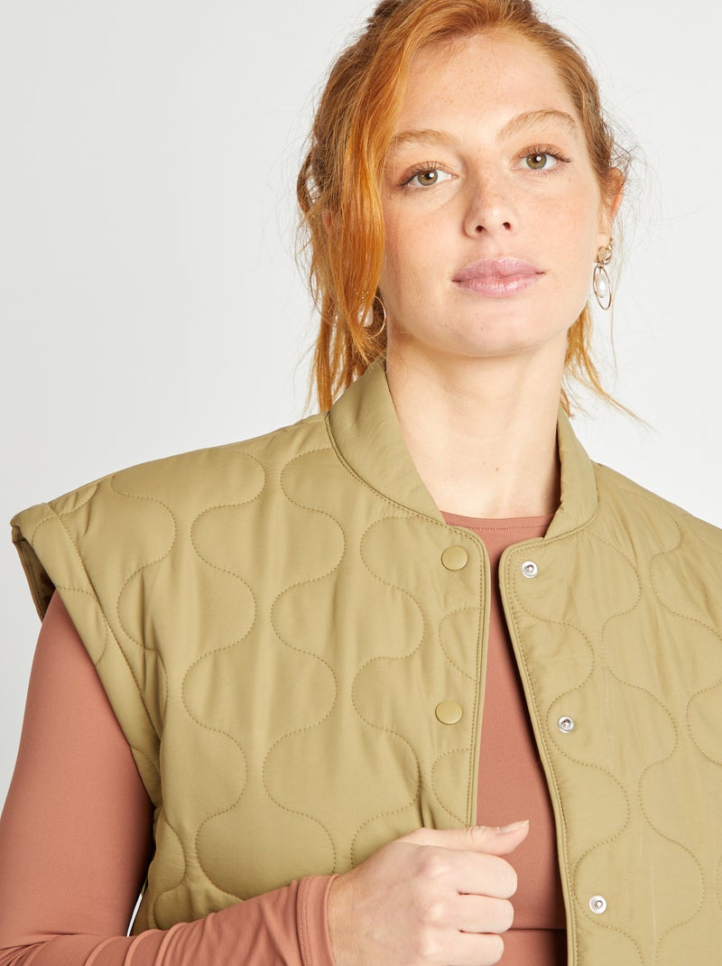 Anorak acolchado con mangas extraíbles KAKI - Kiabi