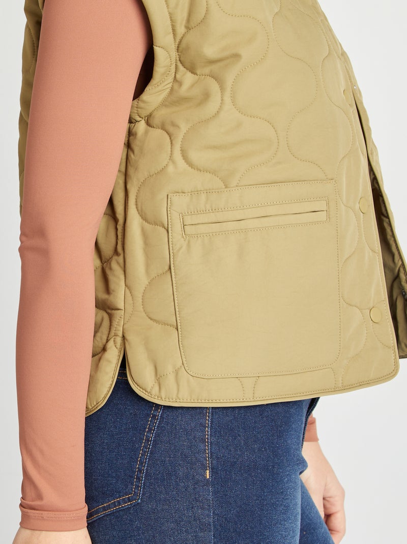Anorak acolchado con mangas extraíbles KAKI - Kiabi