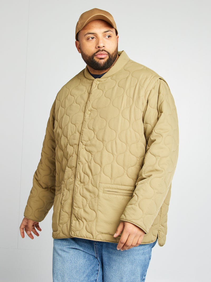 Anorak acolchado con mangas extraíbles KAKI - Kiabi