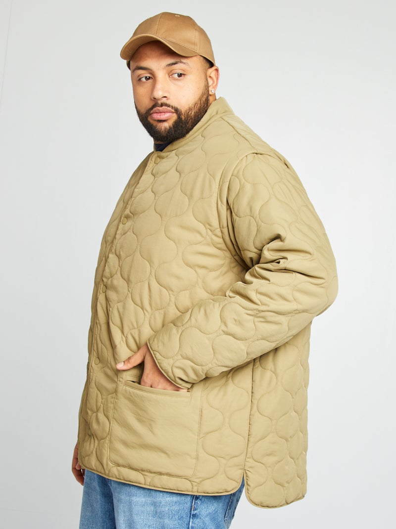 Anorak acolchado con mangas extraíbles KAKI - Kiabi
