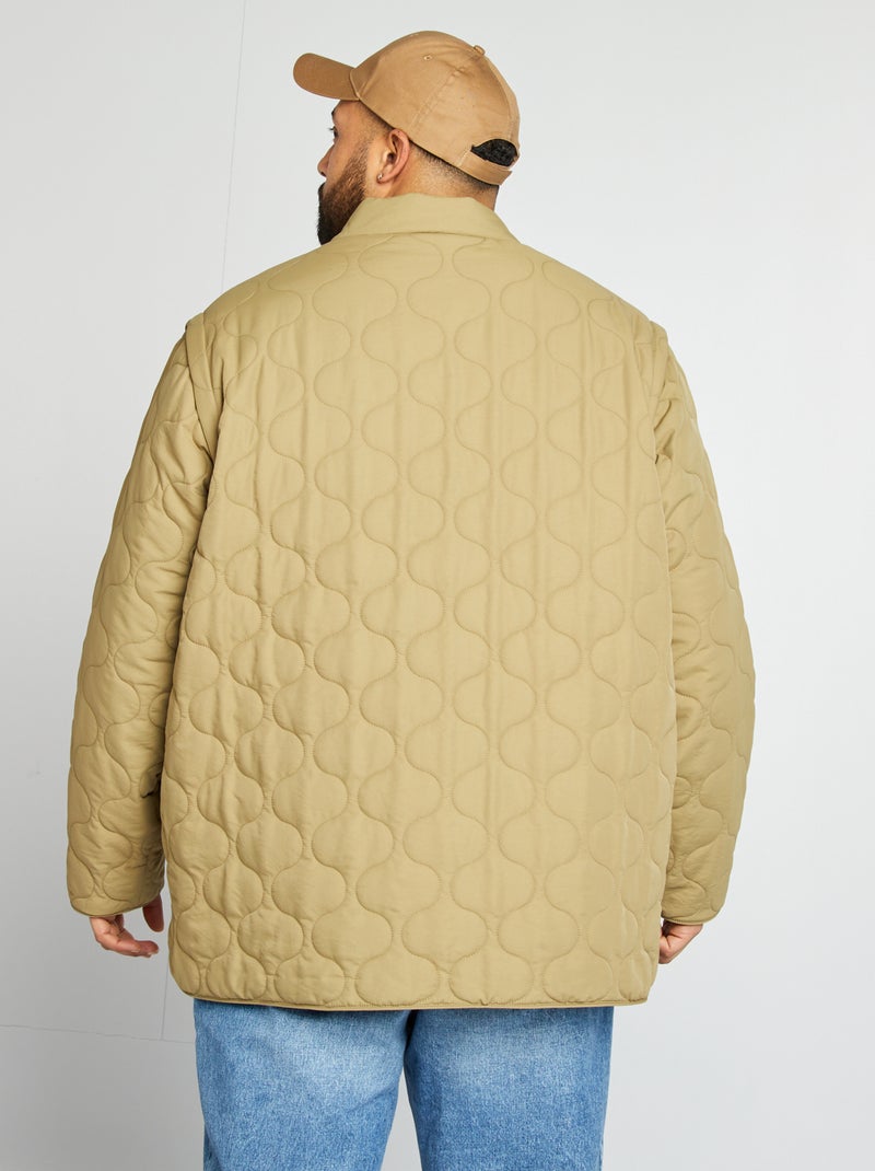 Anorak acolchado con mangas extraíbles KAKI - Kiabi