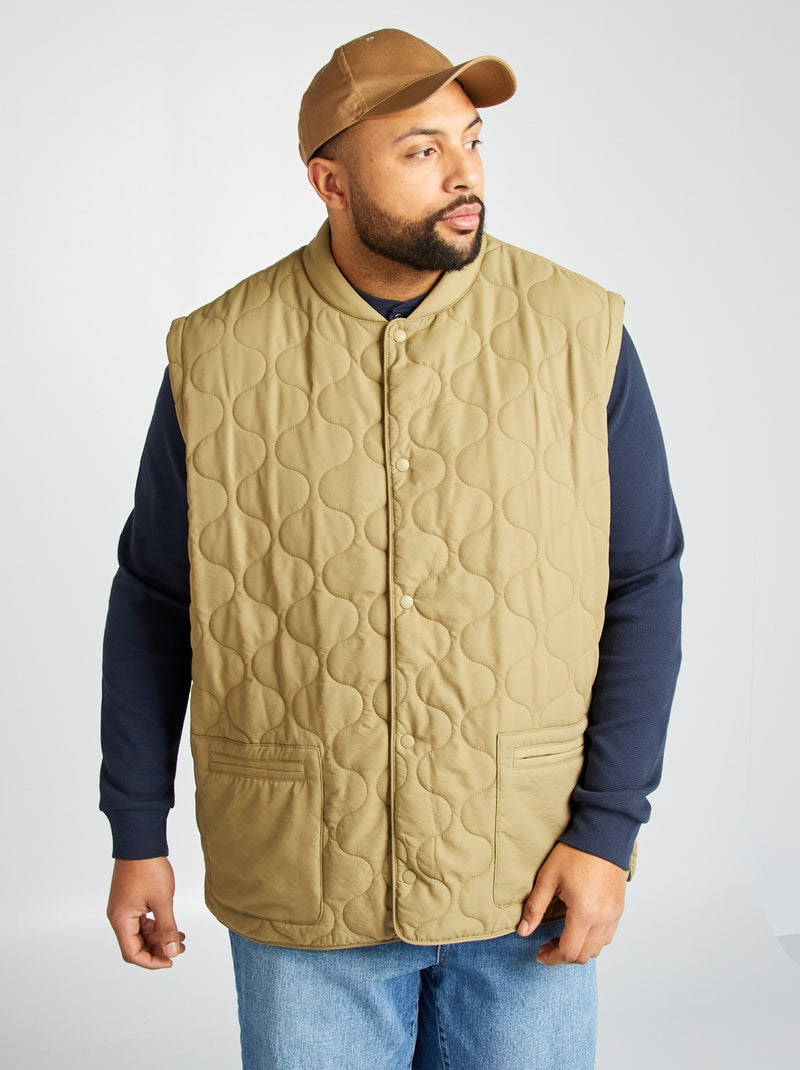 Anorak acolchado con mangas extraíbles KAKI - Kiabi