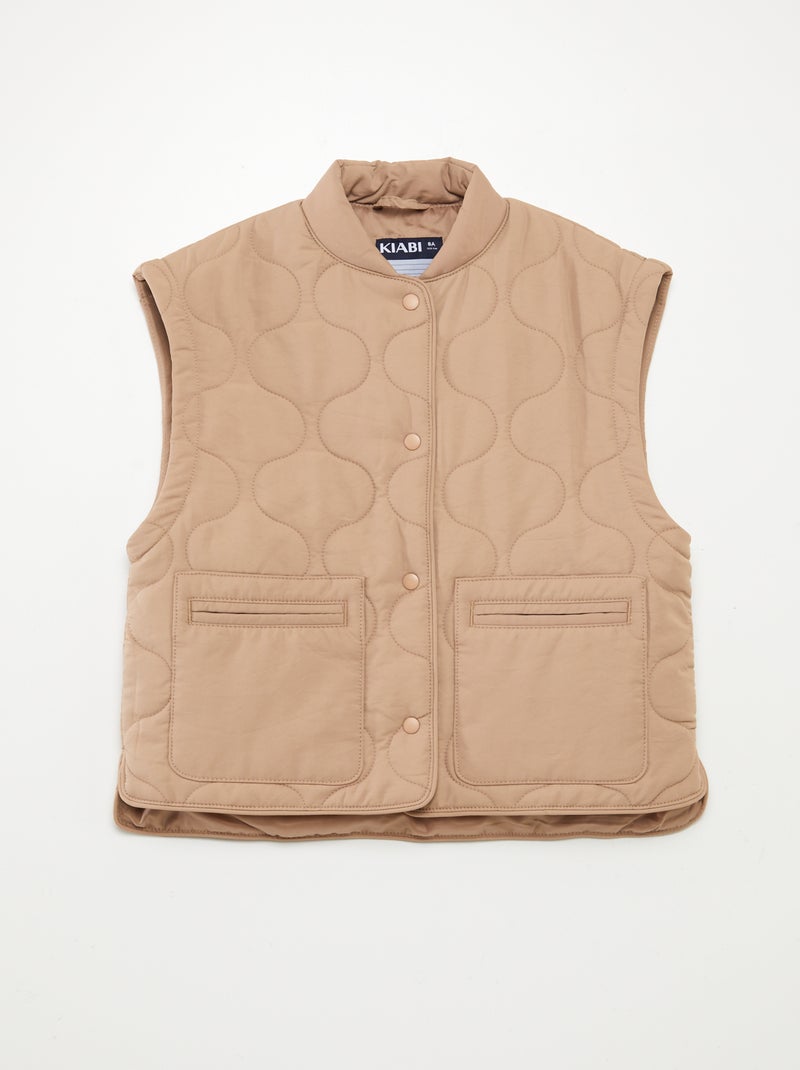 Anorak acolchado con mangas extraíbles MARRON - Kiabi