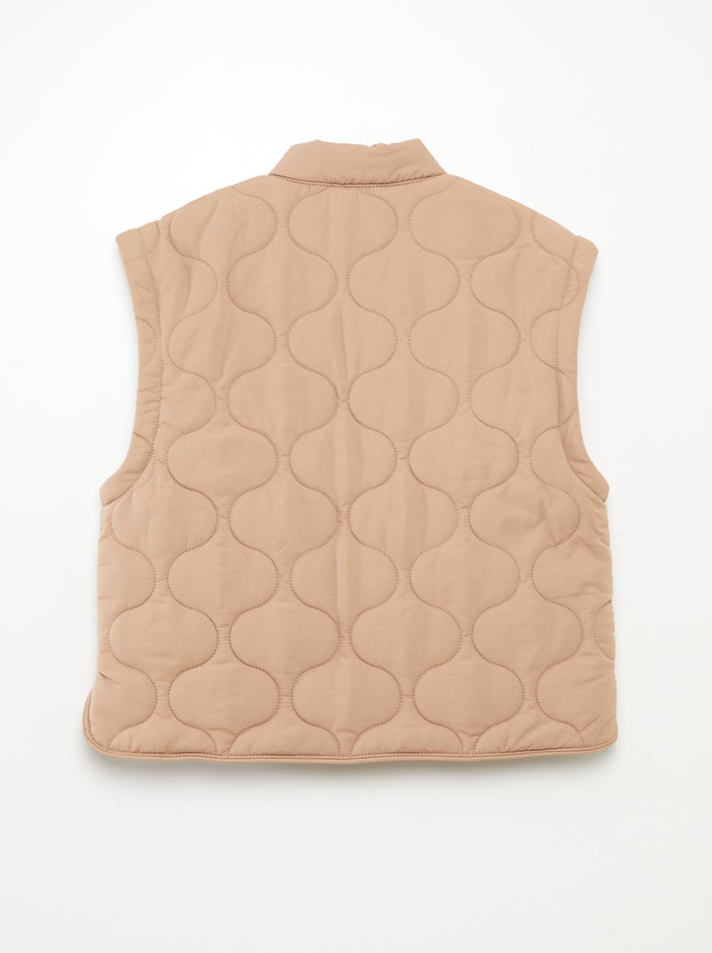 Anorak acolchado con mangas extraíbles MARRON - Kiabi