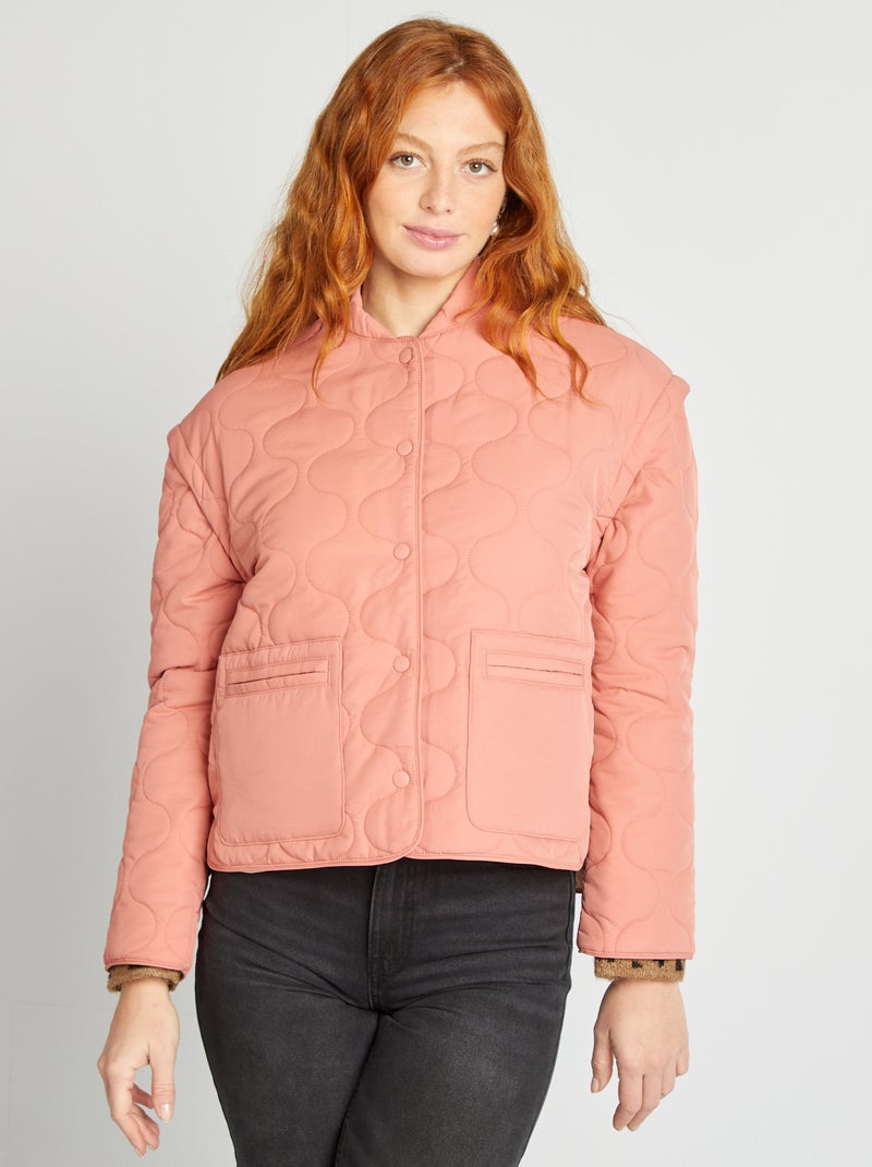 Anorak acolchado con mangas extraíbles ROSA - Kiabi